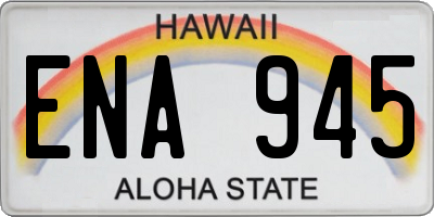 HI license plate ENA945
