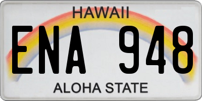 HI license plate ENA948