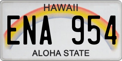 HI license plate ENA954
