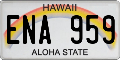 HI license plate ENA959