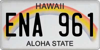 HI license plate ENA961