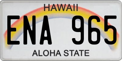 HI license plate ENA965