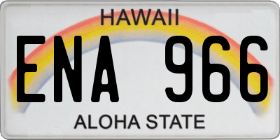 HI license plate ENA966