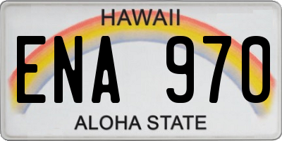 HI license plate ENA970