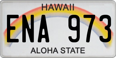 HI license plate ENA973