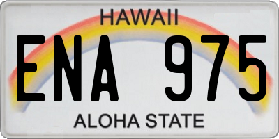 HI license plate ENA975
