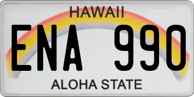 HI license plate ENA990