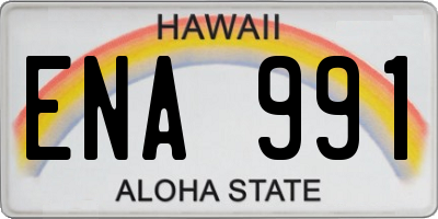 HI license plate ENA991