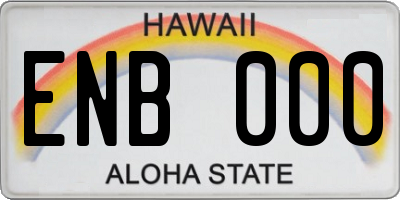 HI license plate ENB000