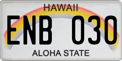 HI license plate ENB030
