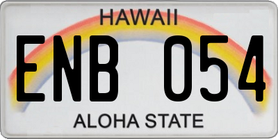 HI license plate ENB054