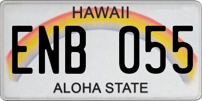 HI license plate ENB055