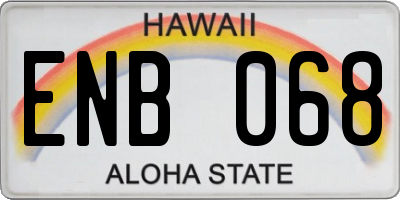 HI license plate ENB068