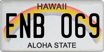 HI license plate ENB069