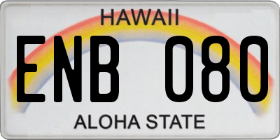 HI license plate ENB080