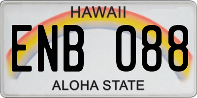HI license plate ENB088