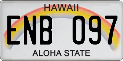 HI license plate ENB097