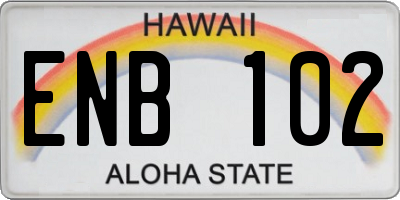 HI license plate ENB102