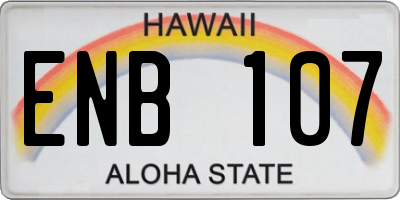 HI license plate ENB107