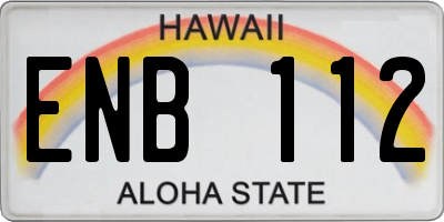 HI license plate ENB112
