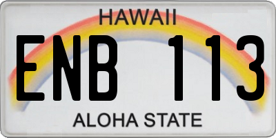 HI license plate ENB113