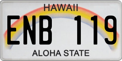 HI license plate ENB119
