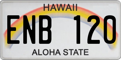 HI license plate ENB120