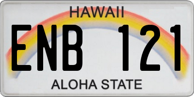 HI license plate ENB121