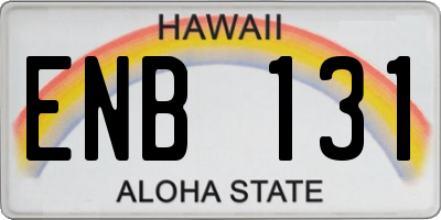 HI license plate ENB131
