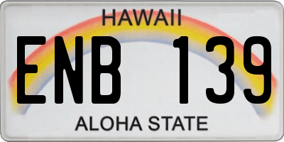 HI license plate ENB139