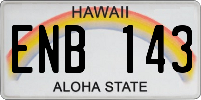 HI license plate ENB143