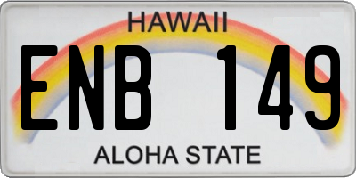HI license plate ENB149
