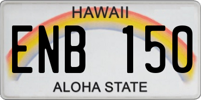 HI license plate ENB150