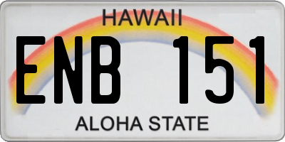 HI license plate ENB151