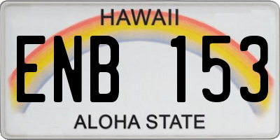 HI license plate ENB153