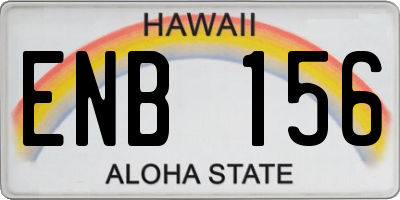 HI license plate ENB156