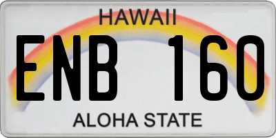 HI license plate ENB160