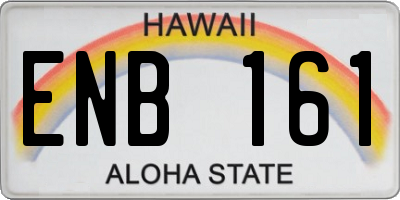 HI license plate ENB161