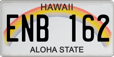 HI license plate ENB162