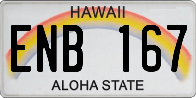 HI license plate ENB167