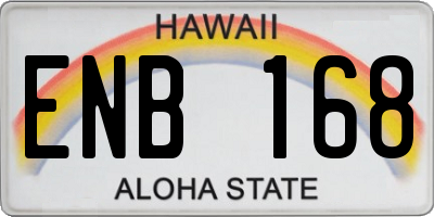 HI license plate ENB168
