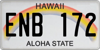HI license plate ENB172