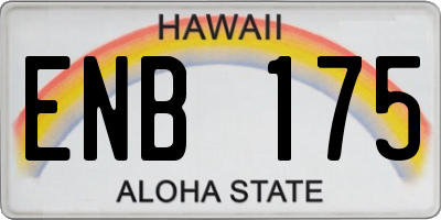 HI license plate ENB175