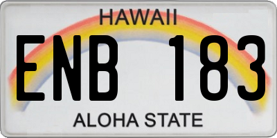 HI license plate ENB183