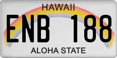 HI license plate ENB188