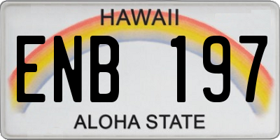 HI license plate ENB197