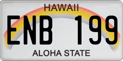 HI license plate ENB199