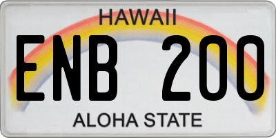 HI license plate ENB200
