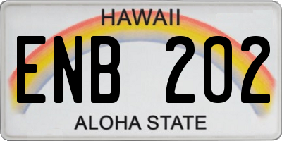 HI license plate ENB202