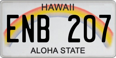HI license plate ENB207